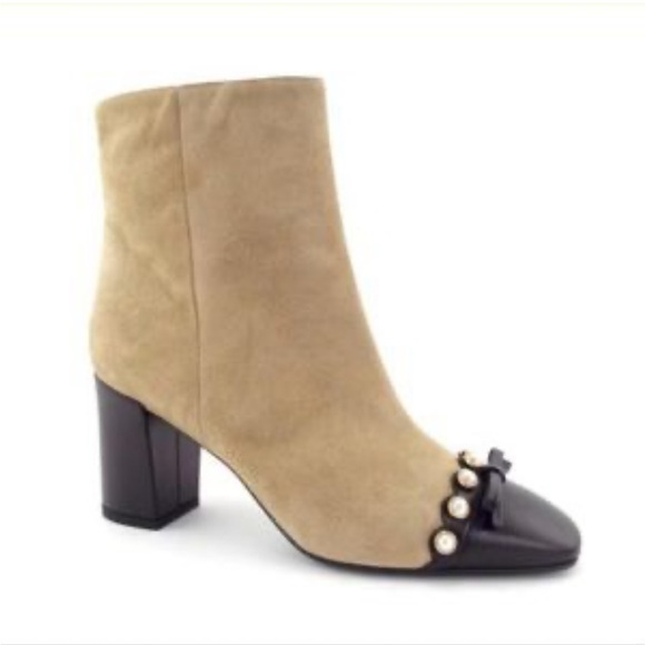 Kate Spade Orton Suede Pearl Coquette Ankle Boot - Picture 1 of 11